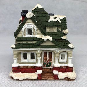 Painted  Ceramic Green Roof Clay Gingerbread Light